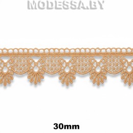 3081 Кружево синтетическое 30мм Ц:Бежевый 