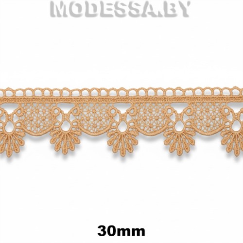 3081 Кружево синтетическое 30мм Ц:Бежевый 