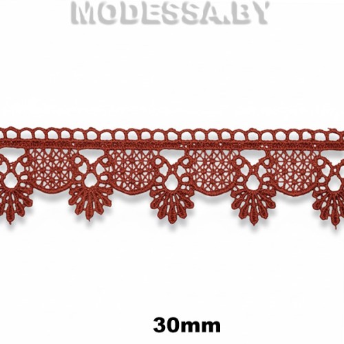 3081 Кружево синтетическое 30мм Ц:Бордовый 