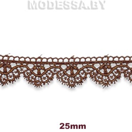 3199 Кружево синтетич. 25мм Ц:78 Коричневый