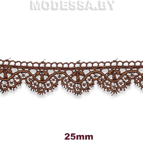 3199 Кружево синтетич. 25мм Ц:78 Коричневый