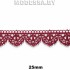 3199 Кружево синтетич. 25мм Ц:Бордовый