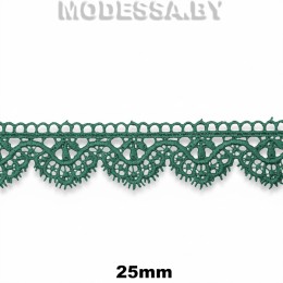 3199 Кружево синтетич. 25мм Ц:Зелёный