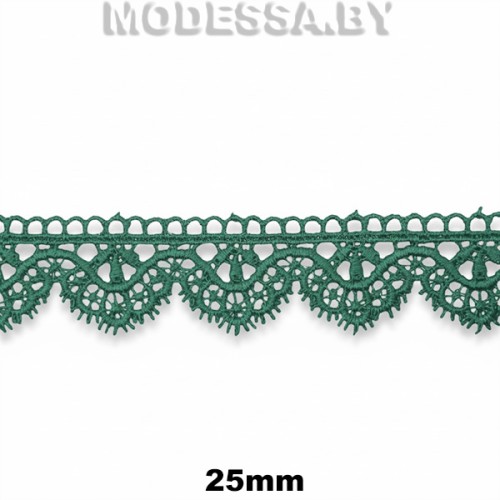 3199 Кружево синтетич. 25мм Ц:Зелёный