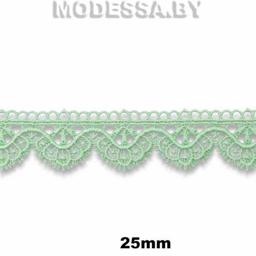 3199 Кружево синтетич. 25мм Ц:Салатовый