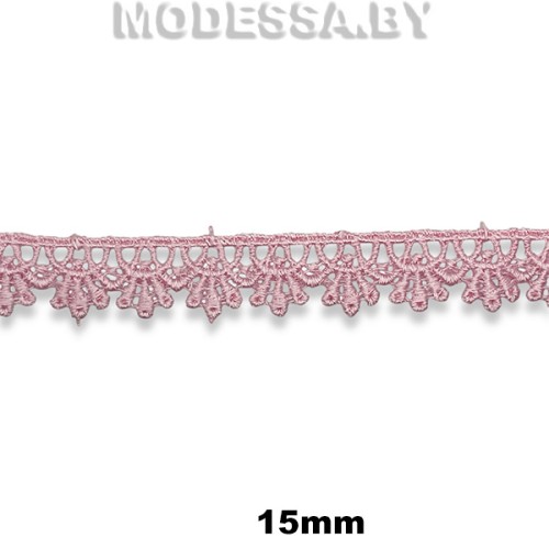 36825 Кружево синтетич. 15мм Ц:1 Гр.Розовый
