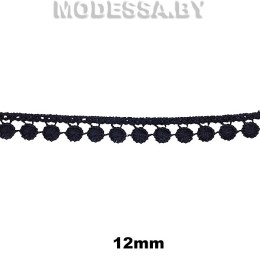 41708.09 Кружево синтетическое 12мм Ц:Чёрный 