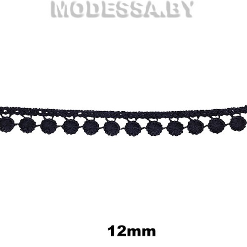 41708.09 Кружево синтетическое 12мм Ц:Чёрный 