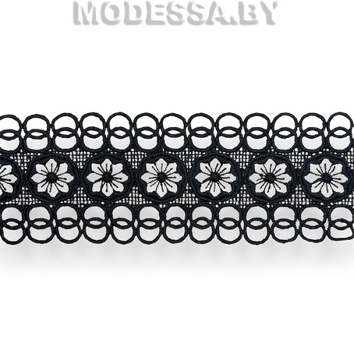 41740.12 Кружево синтетическое 60мм Ц:Чёрный 