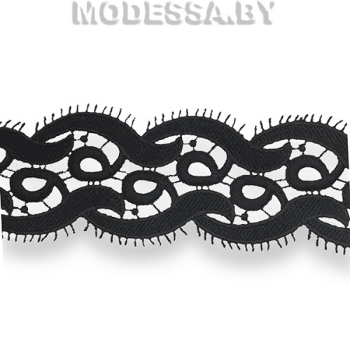 41740.3 Кружево синтетическое 70мм Ц:Чёрный 