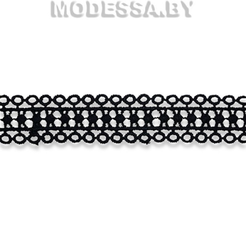 41844.4 Кружево синтетическое 25мм Ц:Чёрный 