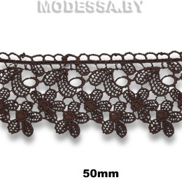 42737 Кружево синтетич. 50мм Ц:Коричневый 