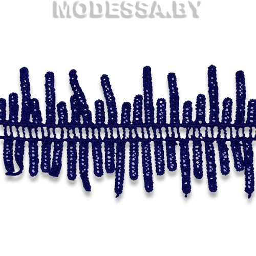 444 ZY Кружево синтетическое 50мм Ц:3 Т.Синий 