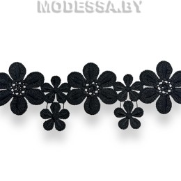 5829GF Кружево синтетическое 75мм Ц:Чёрный 