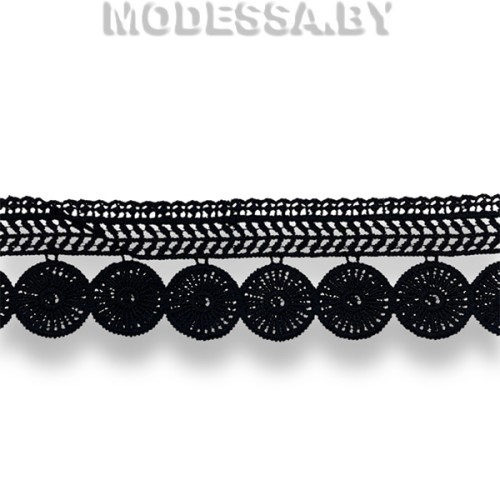 7060CF Кружево синтетическое 50мм Ц:Чёрный 