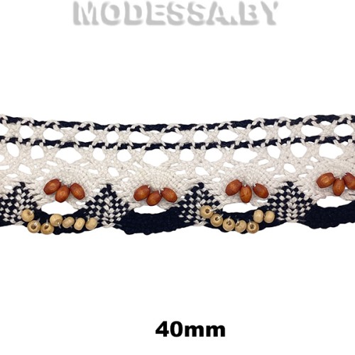 3115 (0975) CLC Тесьма хлопковая 40мм Ц:Белый