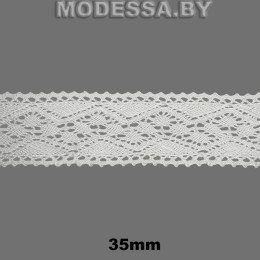 А-6097 Кружево хлопковое 35мм Ц:Молочный 