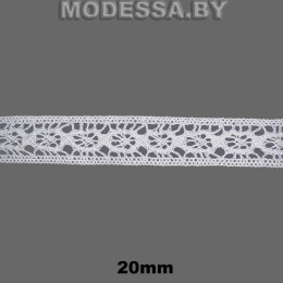 А6363 Кружево хлопковое 20мм Ц:Белый 