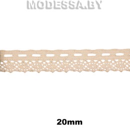 6408 G-W Кружево хлопковое 20мм Ц:Бежевый