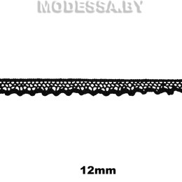 А6413 Кружево хлопковое 12мм Ц:Чёрный 