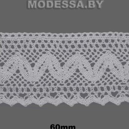 А6442-4 Кружево хлопковое 60мм Ц:Белый