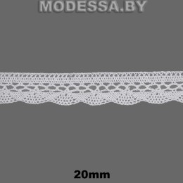 А7020 Кружево хлопковое 20мм Ц:Белый 