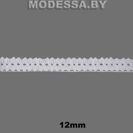 7235 Кружево хлопковое 12мм Ц:Белый 
