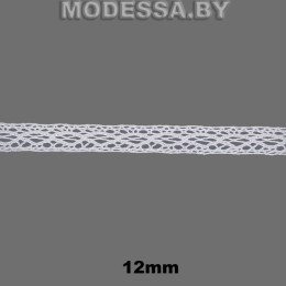7357 Кружево хлопковое 12мм Ц:Белый 