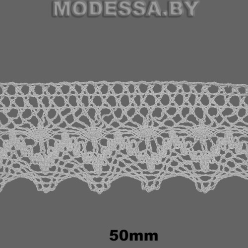 В7633 Кружево хлопковое 50мм Ц:Молочный