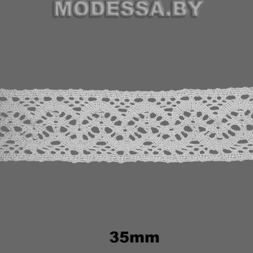 А-7827 Кружево хлопковое 35мм Ц:Молочный 