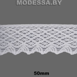 А8202 Кружево хлопковое 50мм Ц:Белый 