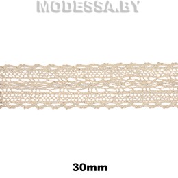 А8717 Кружево хлопковое 30мм Ц:Бежевый 