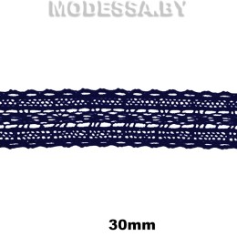 А8717 Кружево хлопковое 30мм Ц:Синий 