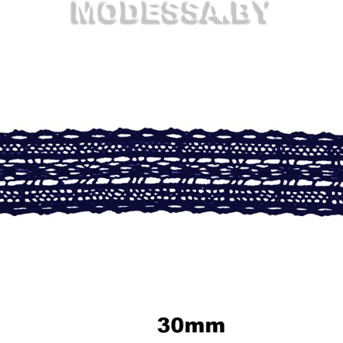 А8717 Кружево хлопковое 30мм Ц:Синий 