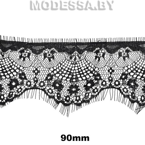 А 019 С-1 Кружево синтетическое 90мм Ц:Чёрный 