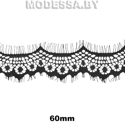 А 166 Кружево синтетическое 60мм Ц:Чёрный 