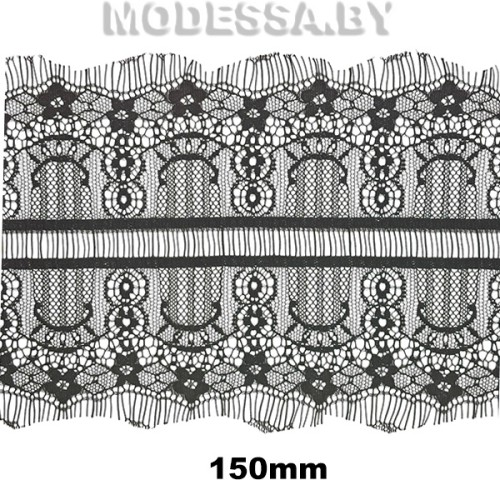 751 А Кружево синтетическое 150мм Ц:Чёрный 