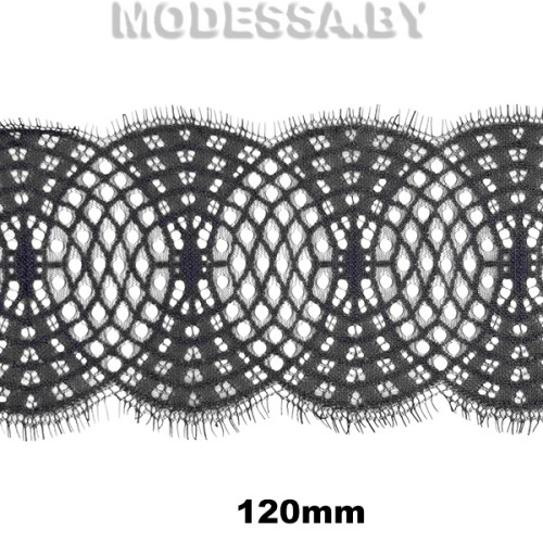А 924  Кружево синтетическое 120мм Ц:Чёрный 