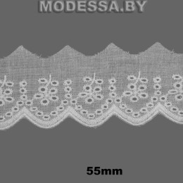 DF0320563A Вышивка хлопок 55мм Ц:Молочный 