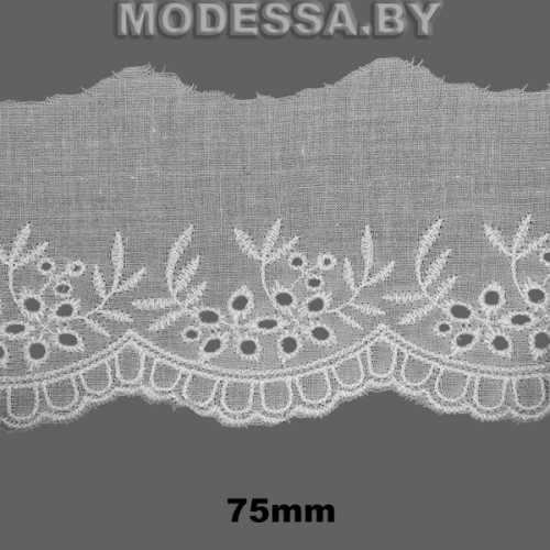 DF0320746 Вышивка хлопок 75мм Ц:Молочный
