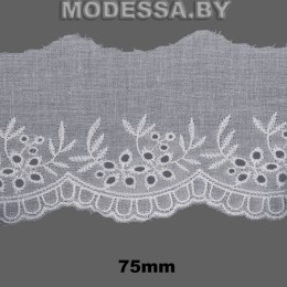 DF0320746 Вышивка хлопок 75мм Ц:Белый