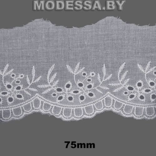 DF0320746 Вышивка хлопок 75мм Ц:Белый