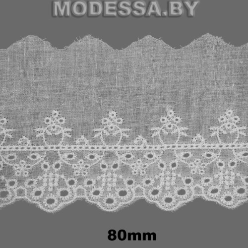 DF0320747 Вышивка хлопок 80мм Ц:Молочный 