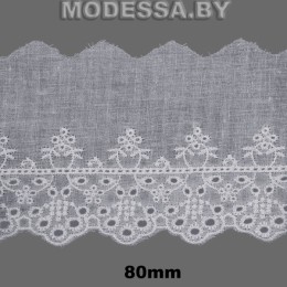 DF0320747 Вышивка хлопок 80мм Ц:Белый 