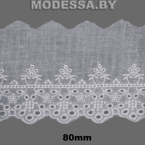 DF0320747 Вышивка хлопок 80мм Ц:Белый 