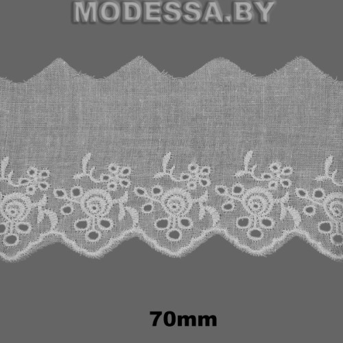 DF0320890 Вышивка хлопок 70мм Ц:Молочный