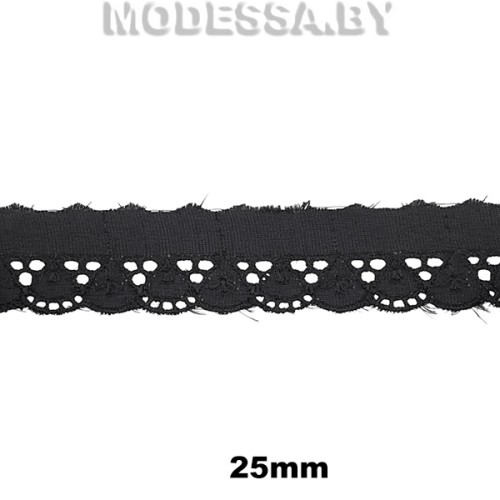 101 Шитьё хлопковое 25мм Ц:Чёрный