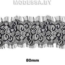 А 013  Кружево синтетическое 80мм Ц:Чёрный 