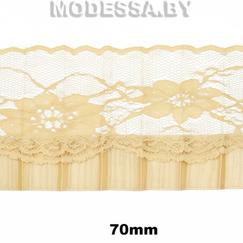 11 S Тесьма синтетич. 70мм Ц:1 Бежевый 