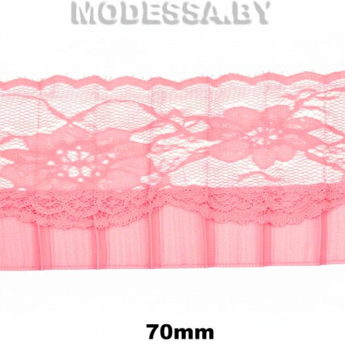 11 S Тесьма синтетич. 70мм Ц:Розовый 